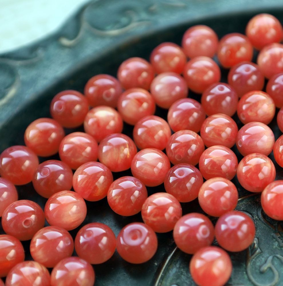 бусина, смола, имитация кошачьего глаза, цвет красный, 12 мм