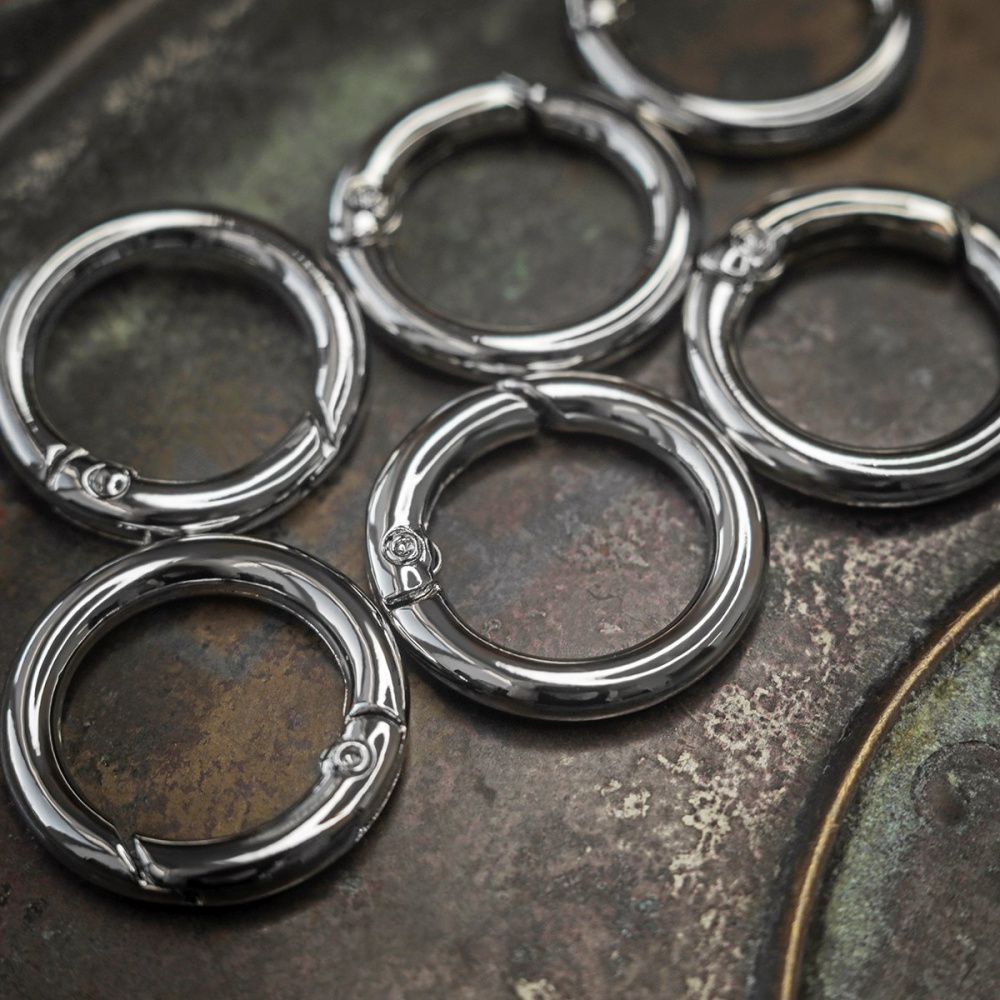 Замочки замок-кольцо для брелоков, цвет платина, 24.8x3.6 мм
