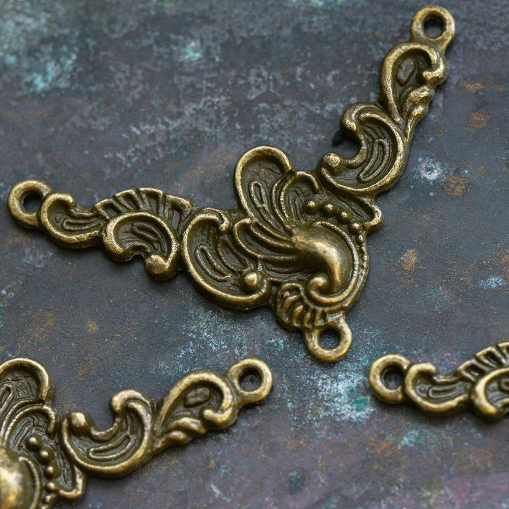 коннектор "рококо", цвет античная  бронза, 43x25 мм