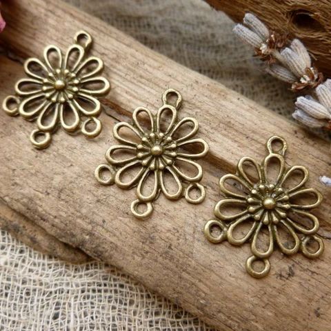 коннектор "ромашка", цвет античная бронза, 23х19х3 мм