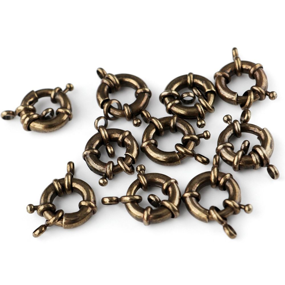 Замочки замочек-кольцо, цвет античная бронза, 17 мм