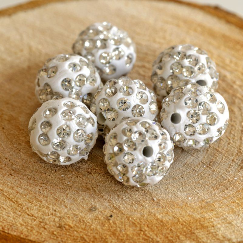 бусина "шамбала" 12, цвет прозрачный, 12 мм