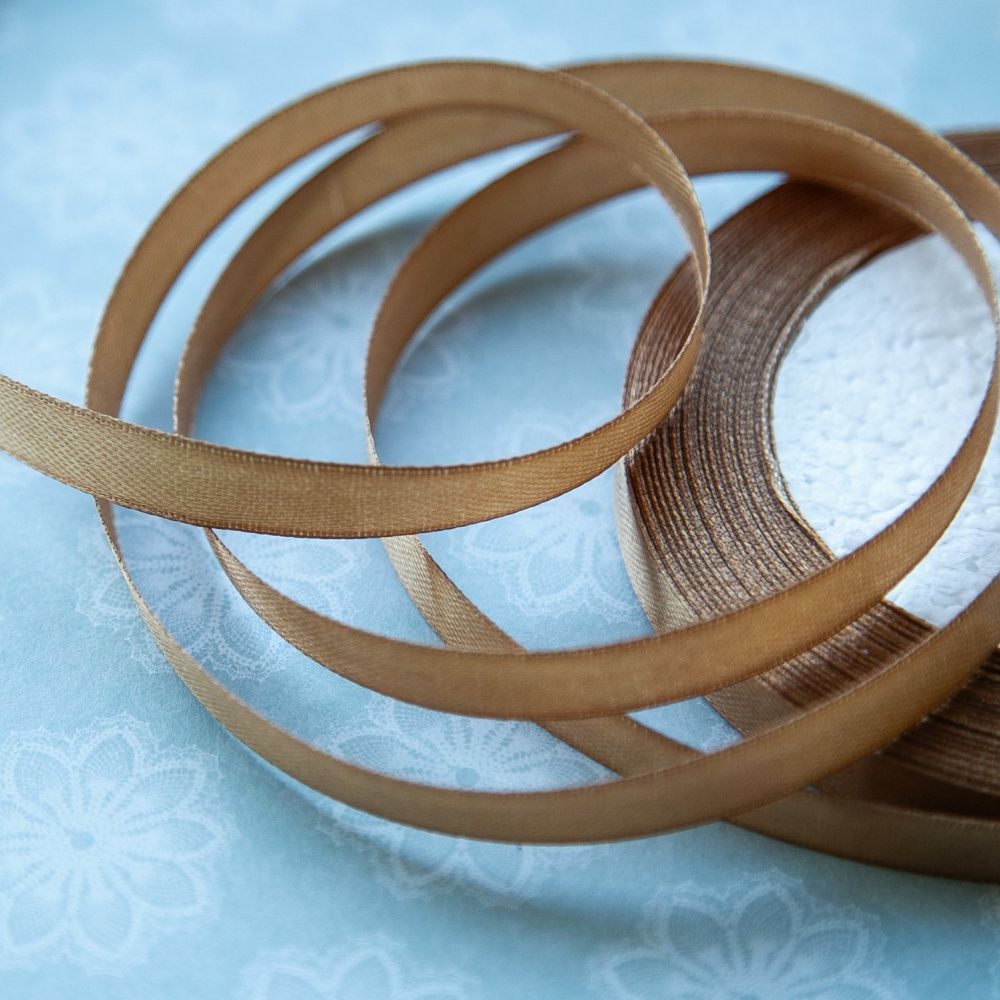 лента, атлас, цвет серый хаки, ширина 10 мм ленты