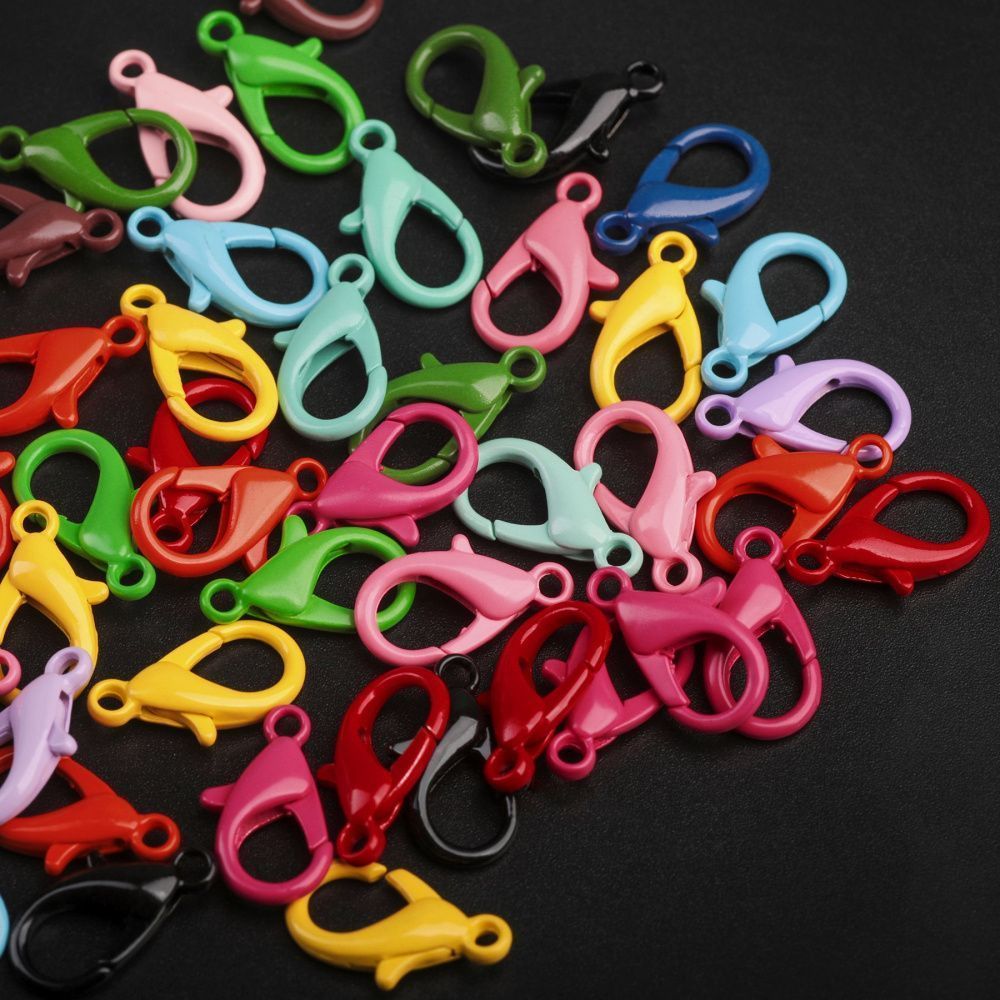 Замочки замочек-лобстер "рейнбоу", цветовой микс, 16.5x9.5x4 мм