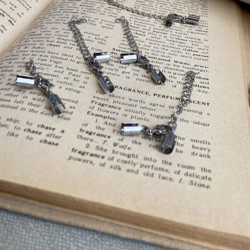 комплект застежка-удлинитель с зажимами для шнура, сталь гипоаллергенная, 36 мм