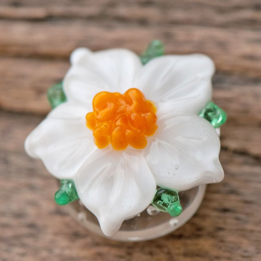 бусина, мурано "жасмин", фигурная,18х16мм