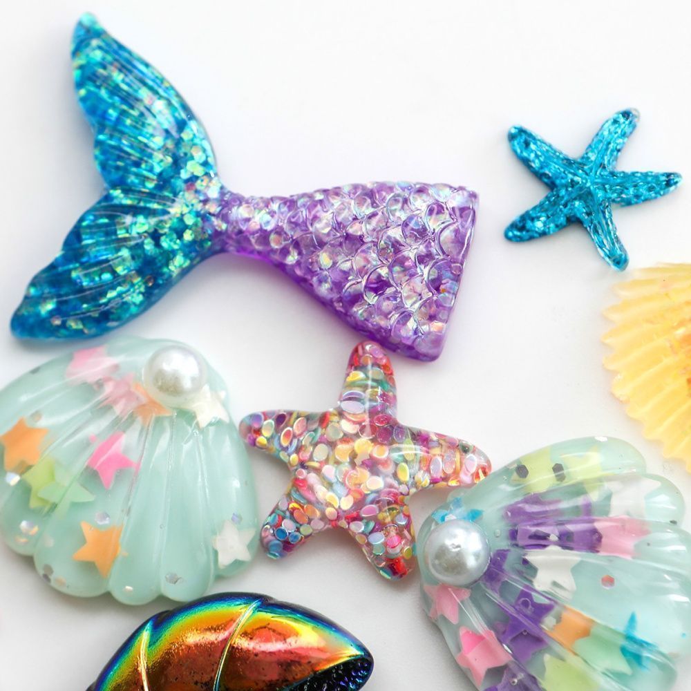 кабошон из смолы "гламур", цветовой и размерный микс