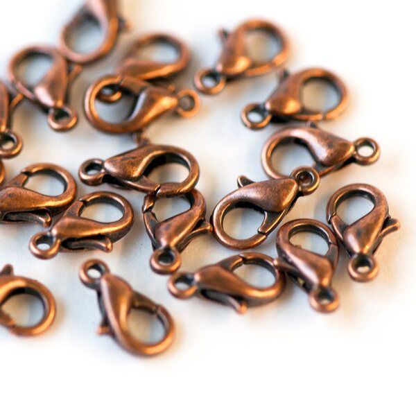 Замочки замочек-лобстер, цвет красная медь, 6х10 мм