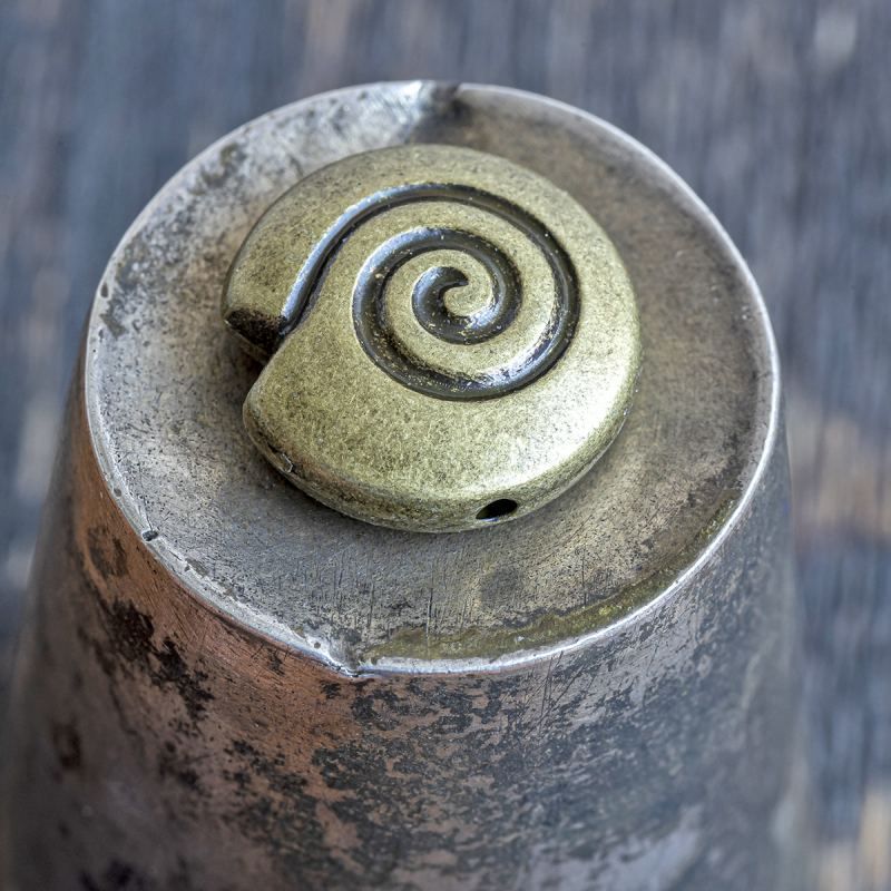 бусина, металл "ракушка спиральная", цвет античная бронза, 15x15x6 мм