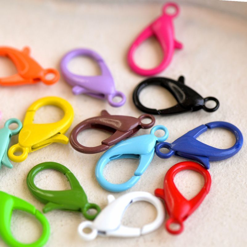 Замочки замочек-лобстер "рейнбоу", цветовой микс, 21x13x4 мм