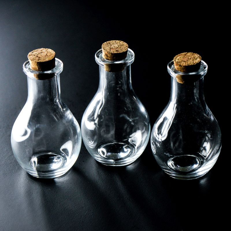 бутылочка с крышкой, грушевидная, прозрачная, 88х49 мм