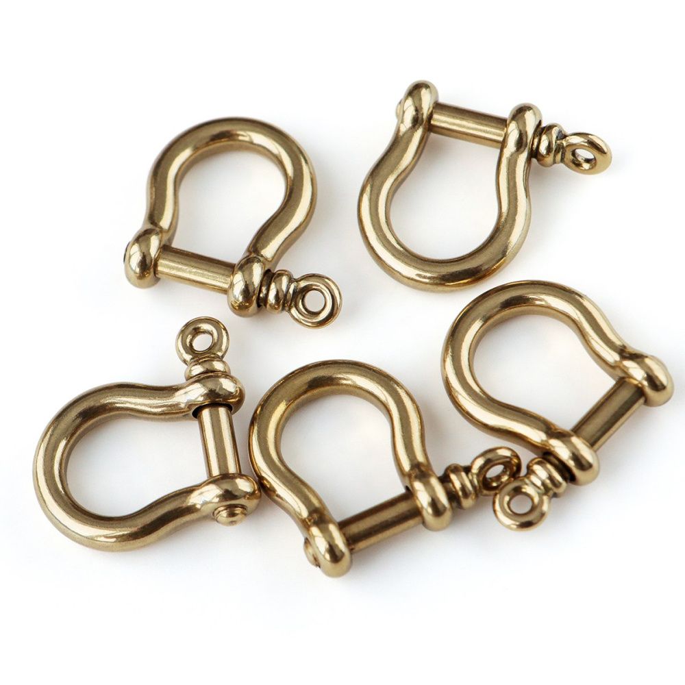 замочек-карабин "скоба", цвет латунный, 25x25x7 мм