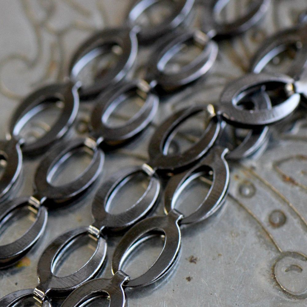 цепочка "эллипс", цвет черный, звено 9x5x2 мм