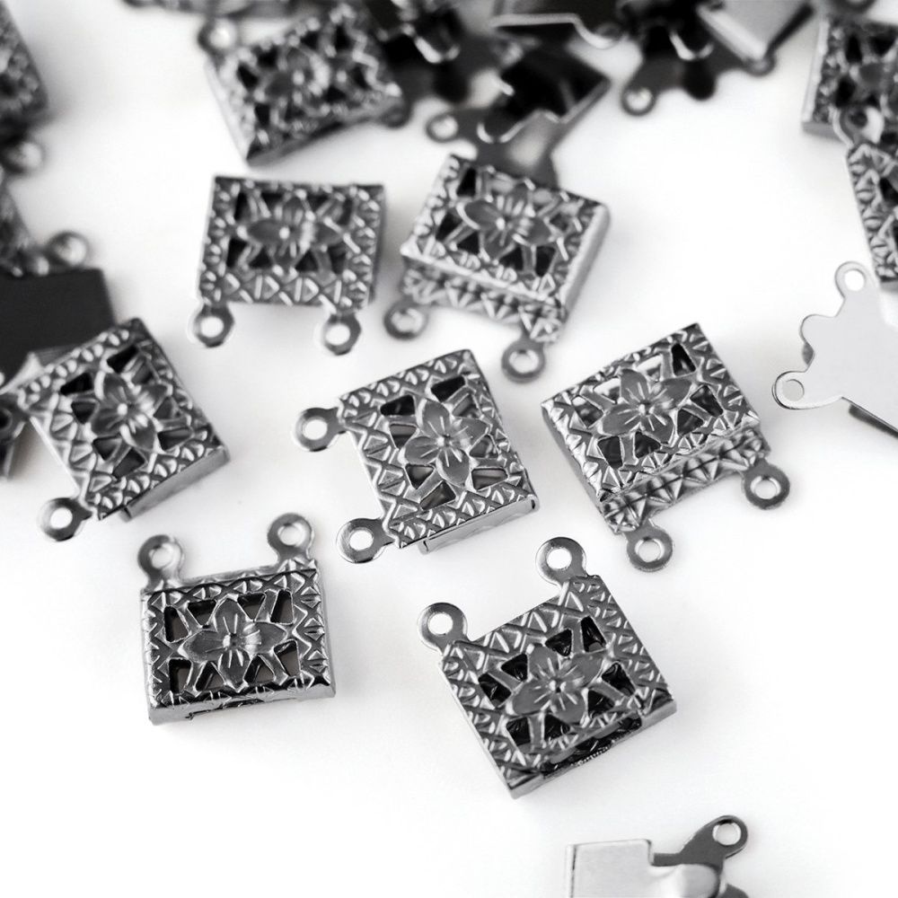 замок для украшений "фрейм", 304 stainless steel, цвет стальной, 15x10x3 мм