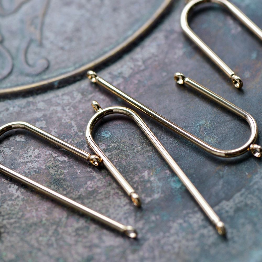 коннектор "арка", позолота, 40.5x13x1.5 мм