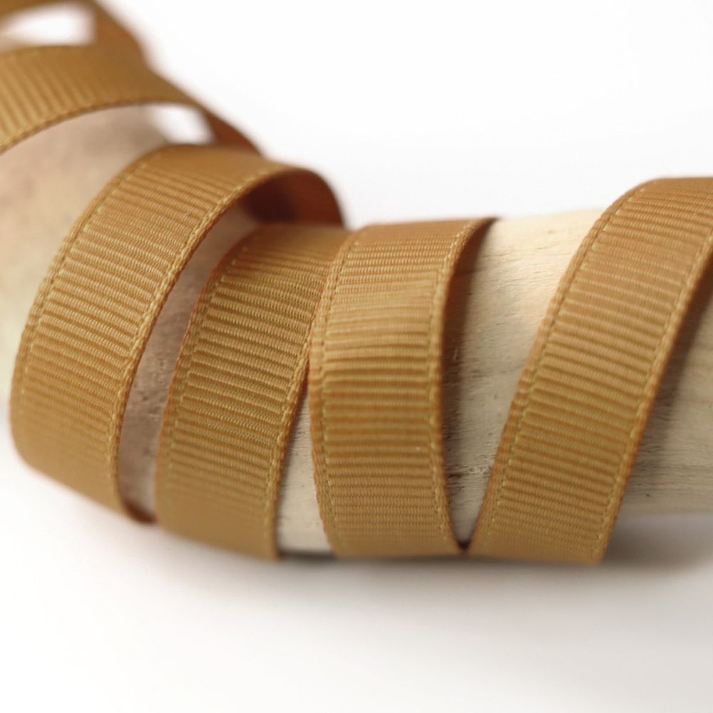 лента репсовая, цвет песочный темный, ширина 9.5 мм ленты