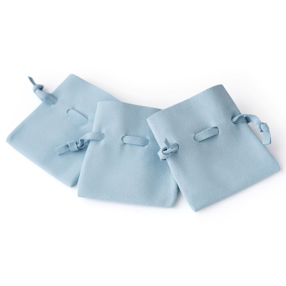 мешочек для украшений, микрофибра, цвет голубой, 8x7 см