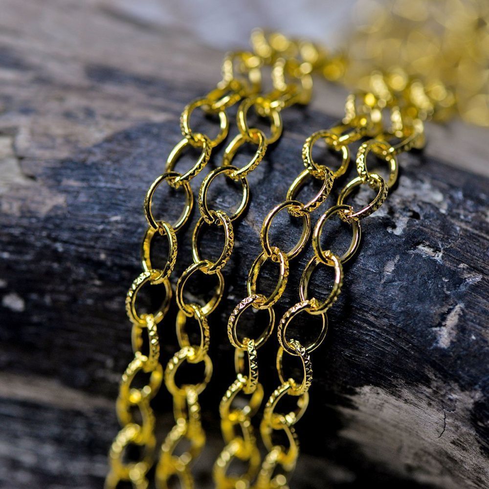 цепочка "даймонд", цвет золото, звено 8x6x1 мм