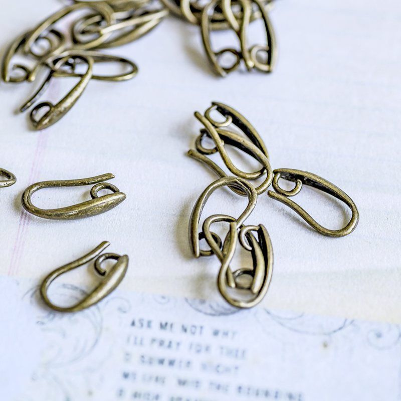 швензы "летиция", цвет античная бронза, 15х8 мм