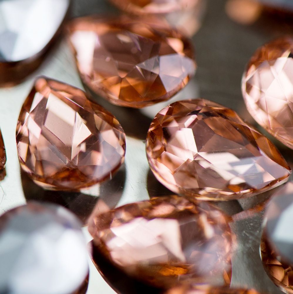 кабошон стекло кристалл, каплевидный, цвет champagne, 14х10 мм