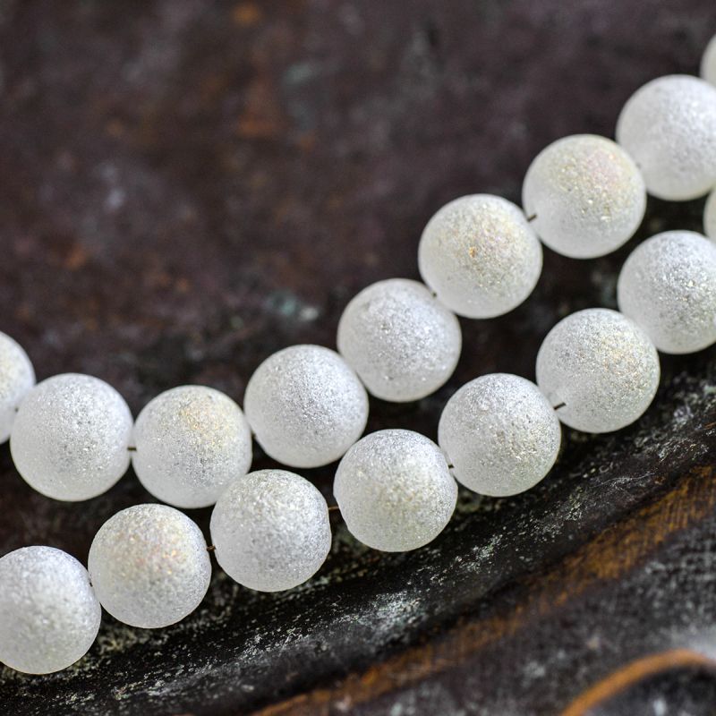 бусина, стекло "лава", цвет шампанское, 8 мм