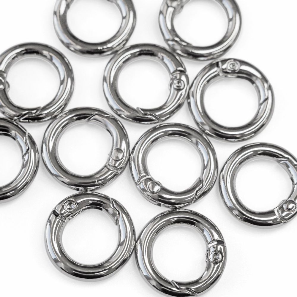 Замочки замок-кольцо для брелоков, цвет платина, 17x3.5 мм