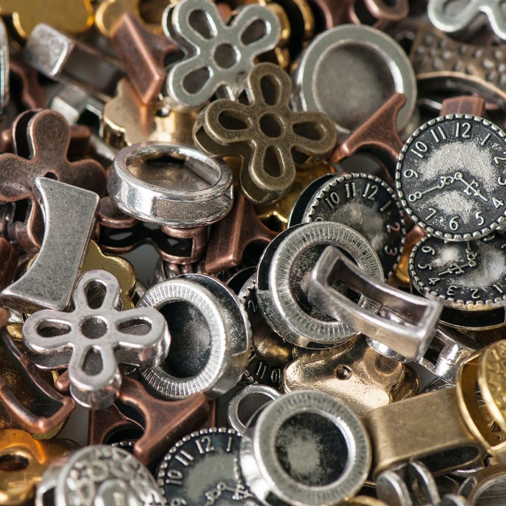 микс из бусин-слайдеров для кожаного шнура, цветовой микс