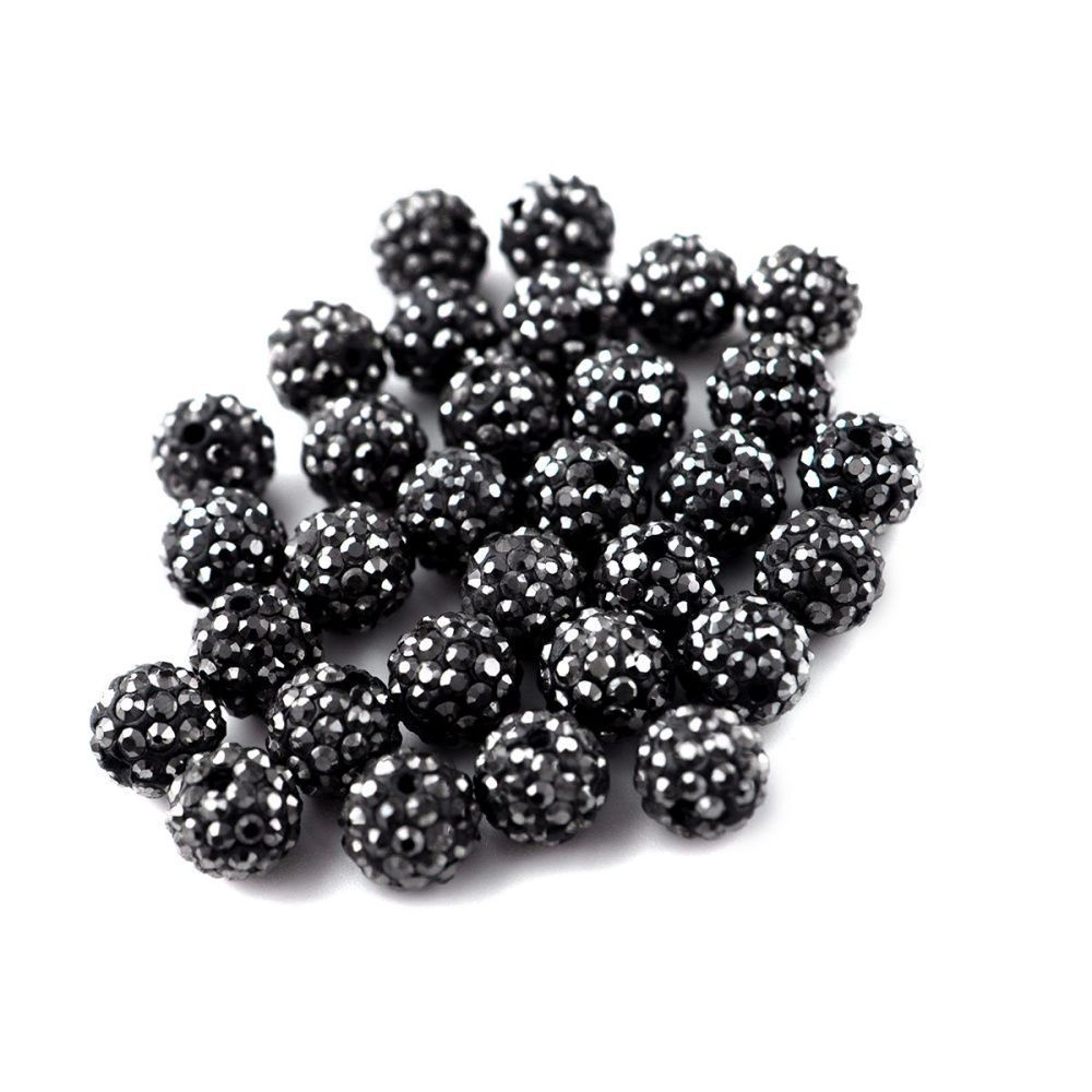 бусина "шамбала" 10, цвет черный блестящий, 10 мм