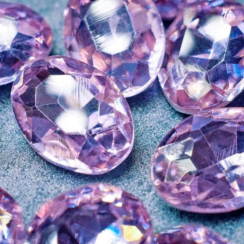 кабошон стекло кристалл, овальный, цвет tanzanite, 18х13 мм