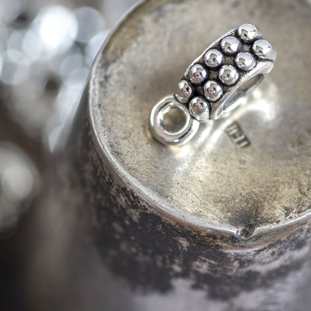 бейл "ежевика", цвет античное серебро,13x8x5 мм