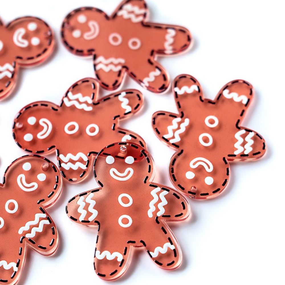 подвеска акрил "печенька", цвет коричный, 42x36x2 мм