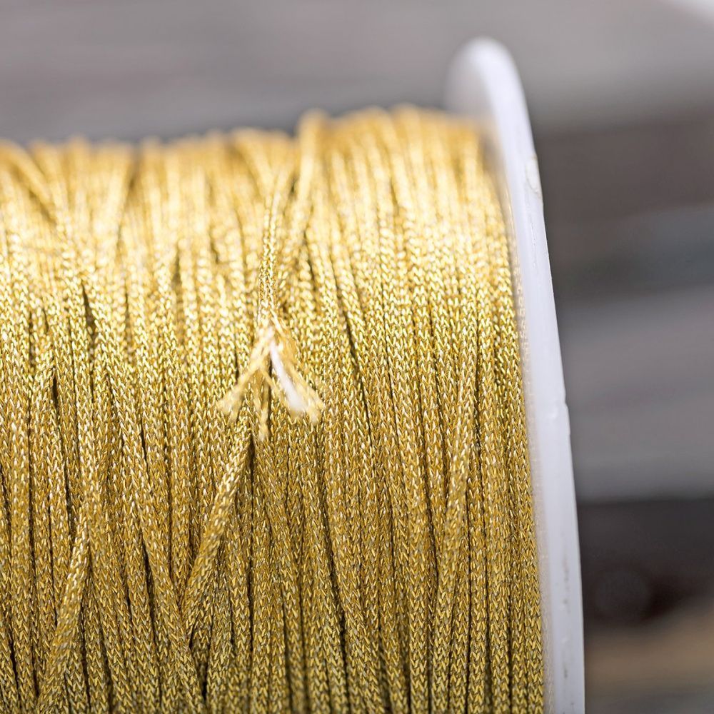 шнур нейлоновый, металлик, цвет золото, 0.8-0.9 мм