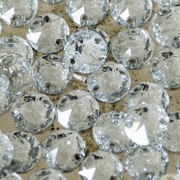 стразы пришивные round, смола, прозрачный, 8 мм