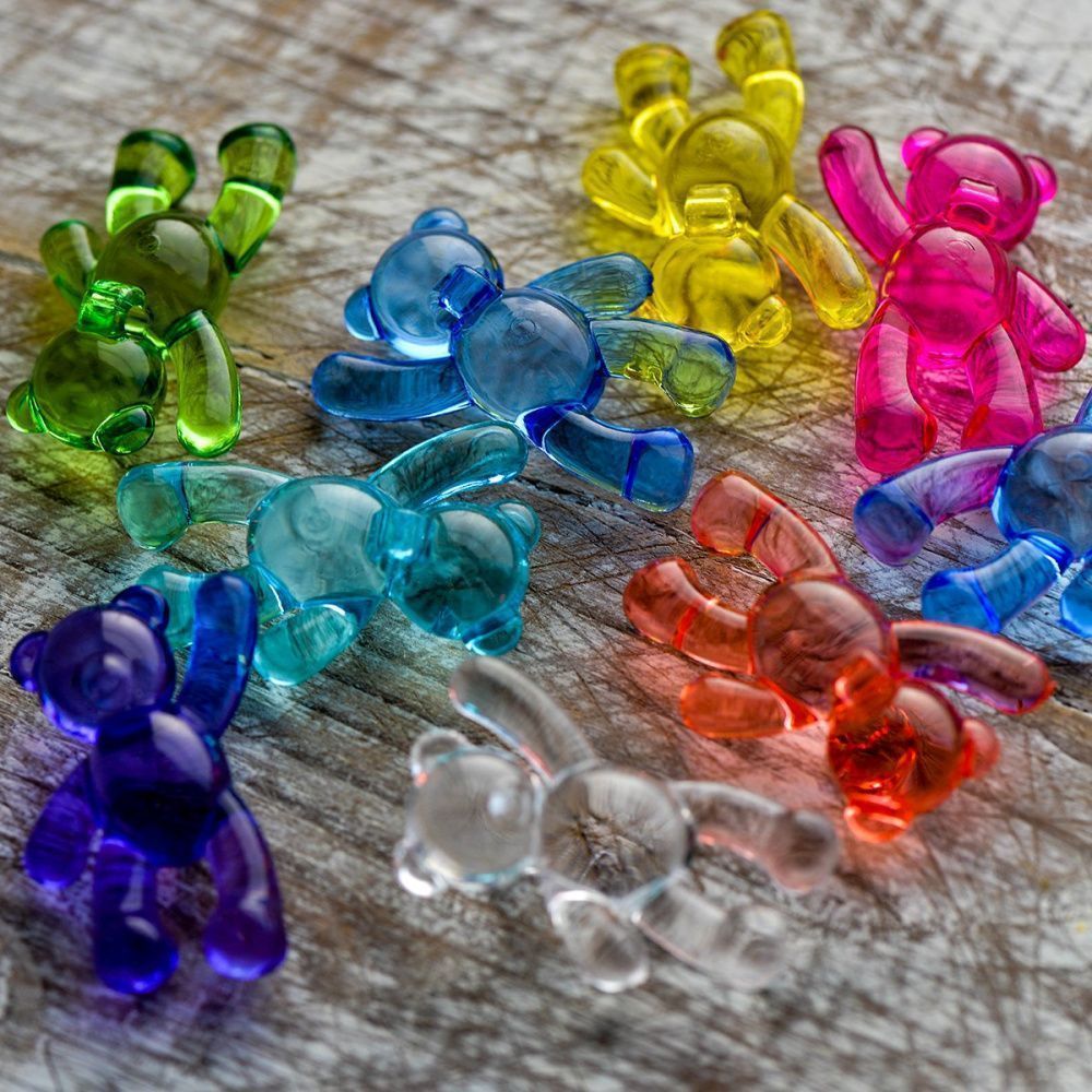 подвеска акриловая "мишутка прозрачный", цветовой микс, 37x28x13 мм