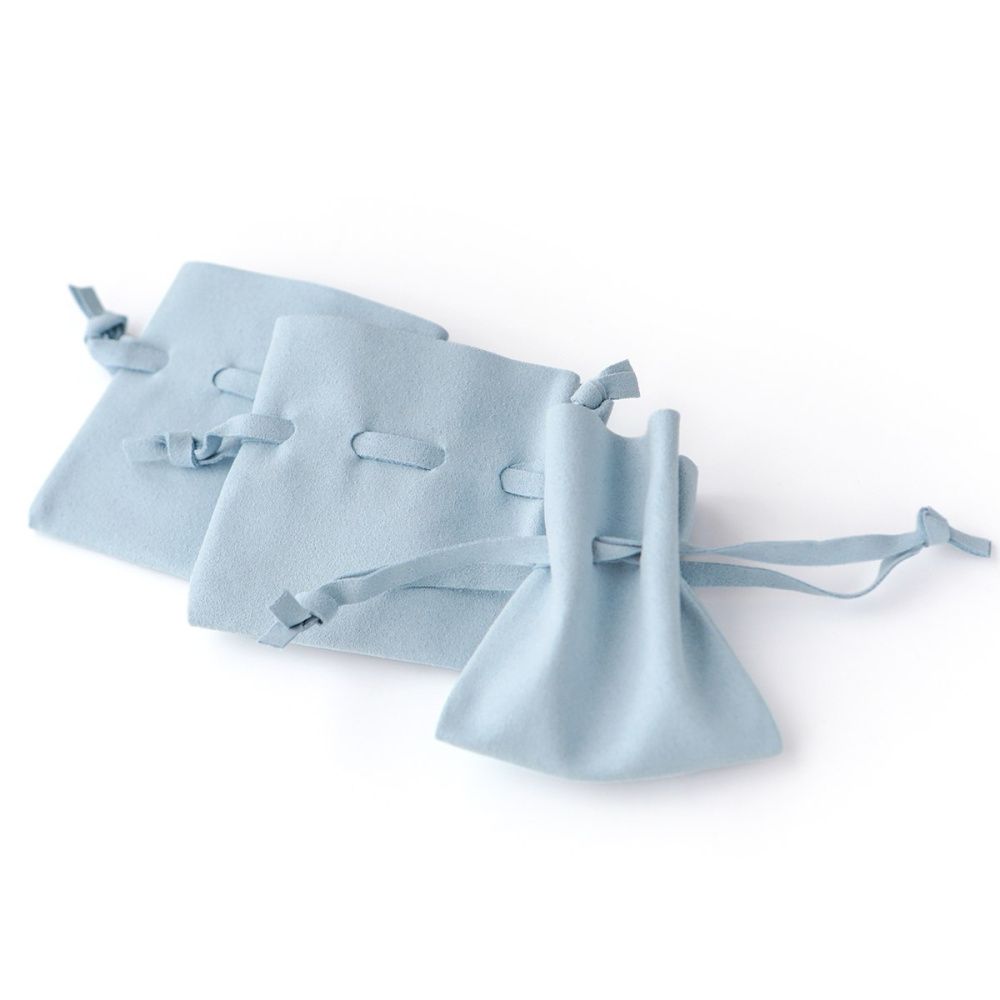 мешочек для украшений, микрофибра, цвет голубой, 8x7 см