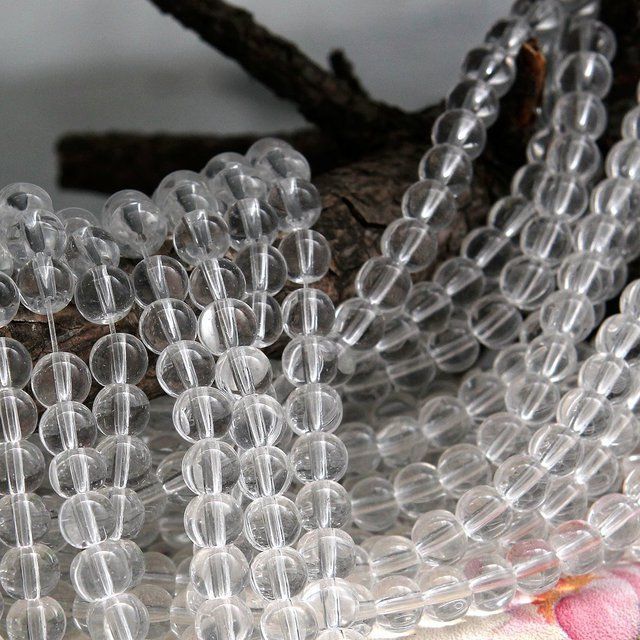 бусина, стекло 6, цвет прозрачный, 6 мм