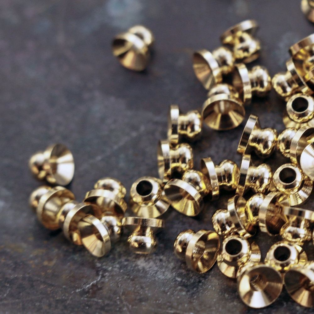 шапочка для бусин "белл", позолота, 4x3 мм