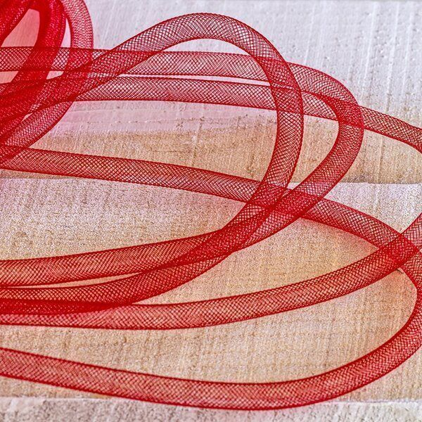 ювелирная сетка, пластик, цвет красный, диаметр 8 мм