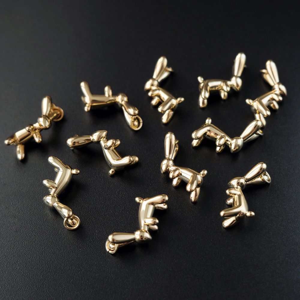 подвеска металл "кролик", позолота, 17x8.5x12 мм