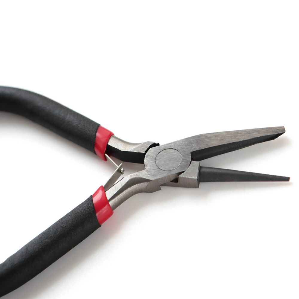 инструмент, круглогубцы с канавкой, черные ручки, 12x7x1 см