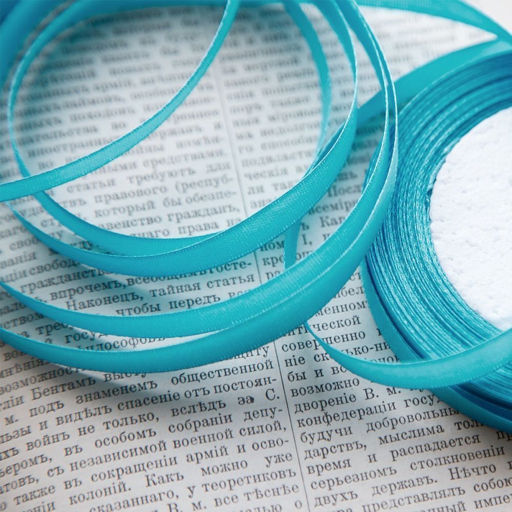 лента, атлас, цвет морской волны, ширина 10 мм ленты