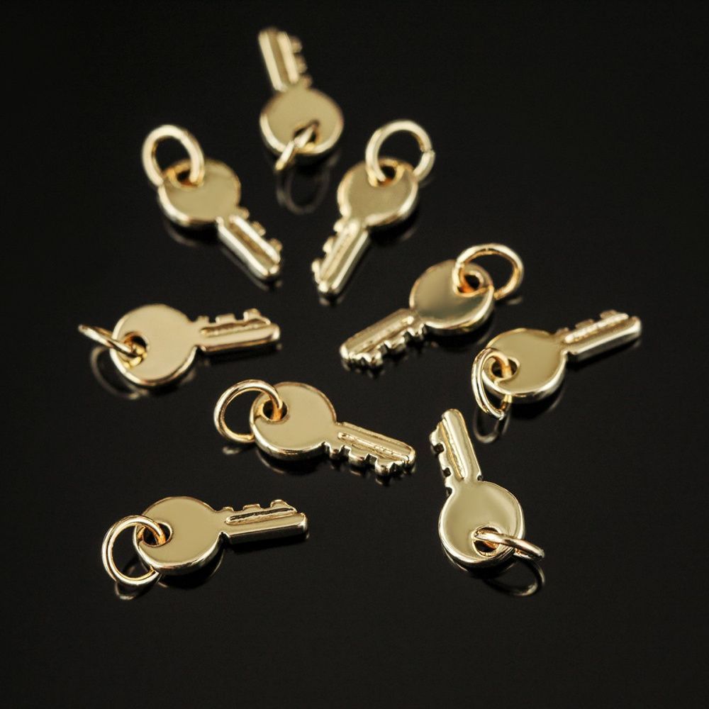 подвеска металл "ключ", позолота, 12x6x1 мм