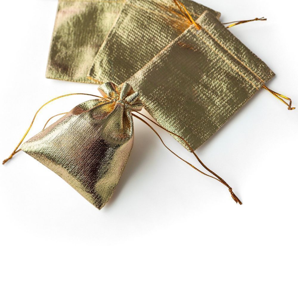 мешочек для украшений, парча, цвет золото, 9x7 см