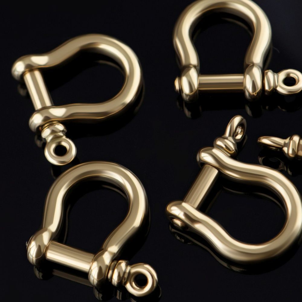 замочек-карабин "скоба", цвет латунный, 25x25x7 мм