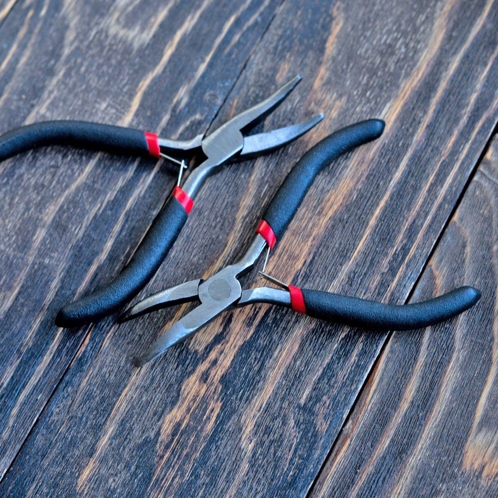 инструмент, тонкогубцы-утконосы (без насечки), черные ручки, 125 мм