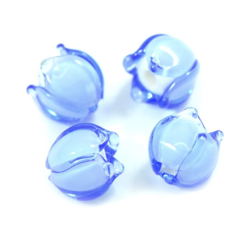 бусина, мурано "ландыш", светло-барвинковый, 7х7 мм