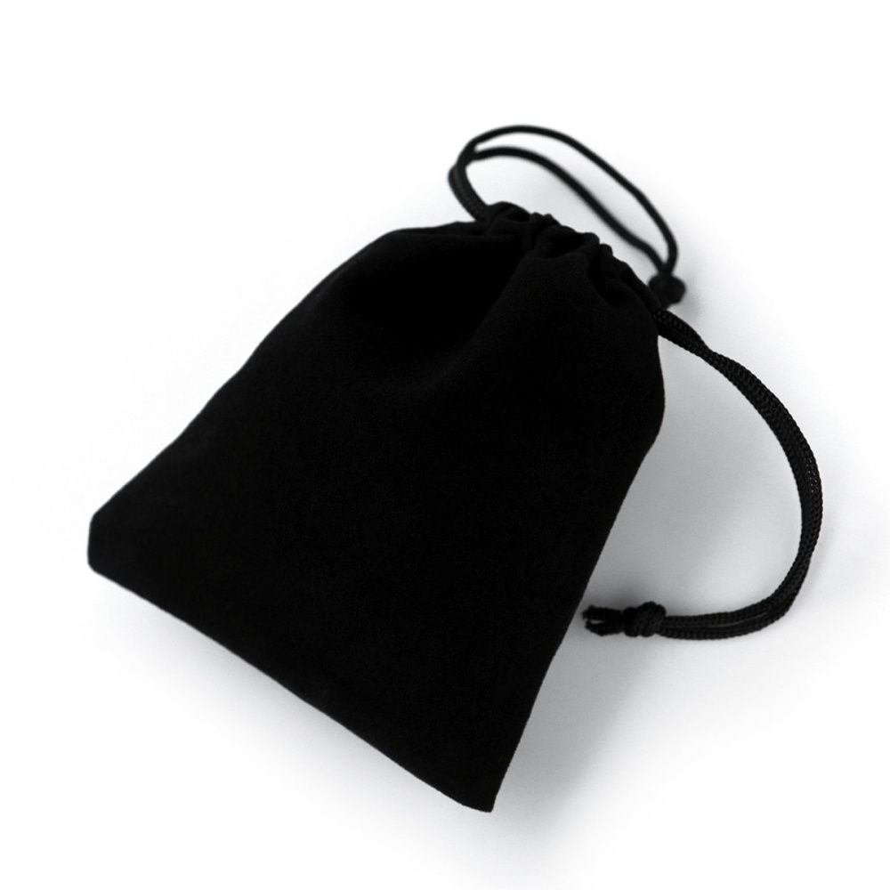 мешочек для украшений, бархат, цвет черный, 10x8 см