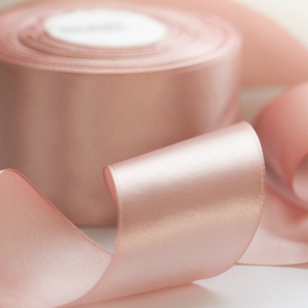 лента, атлас, цвет жемчужно-розовый, ширина 50 мм ленты