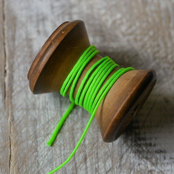 шнур, полиэстер, цвет кислотно-зеленый, 1 мм  