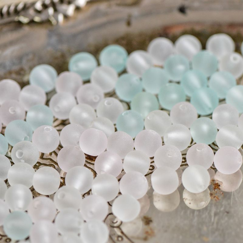 бусина, акрил 7.5, матовая, цветовой микс, 7.5 мм